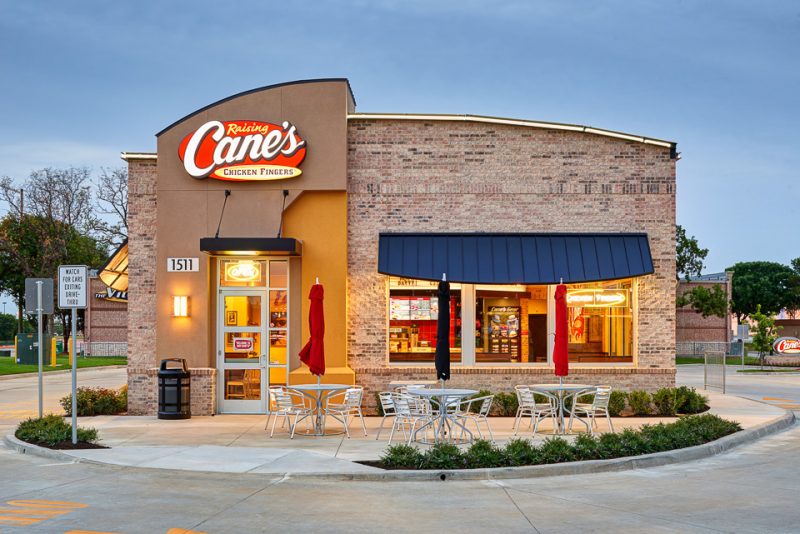 Architectural Photography of Raising Cane's in Denton, Texas El Paso