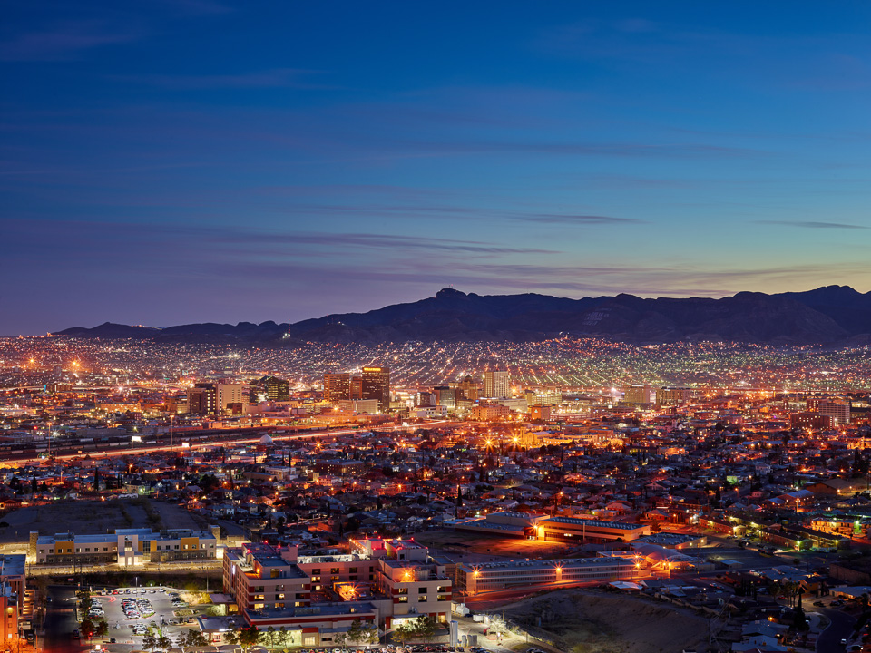 Downtown El Paso Texas after Sunset - El Paso Professional Photographer