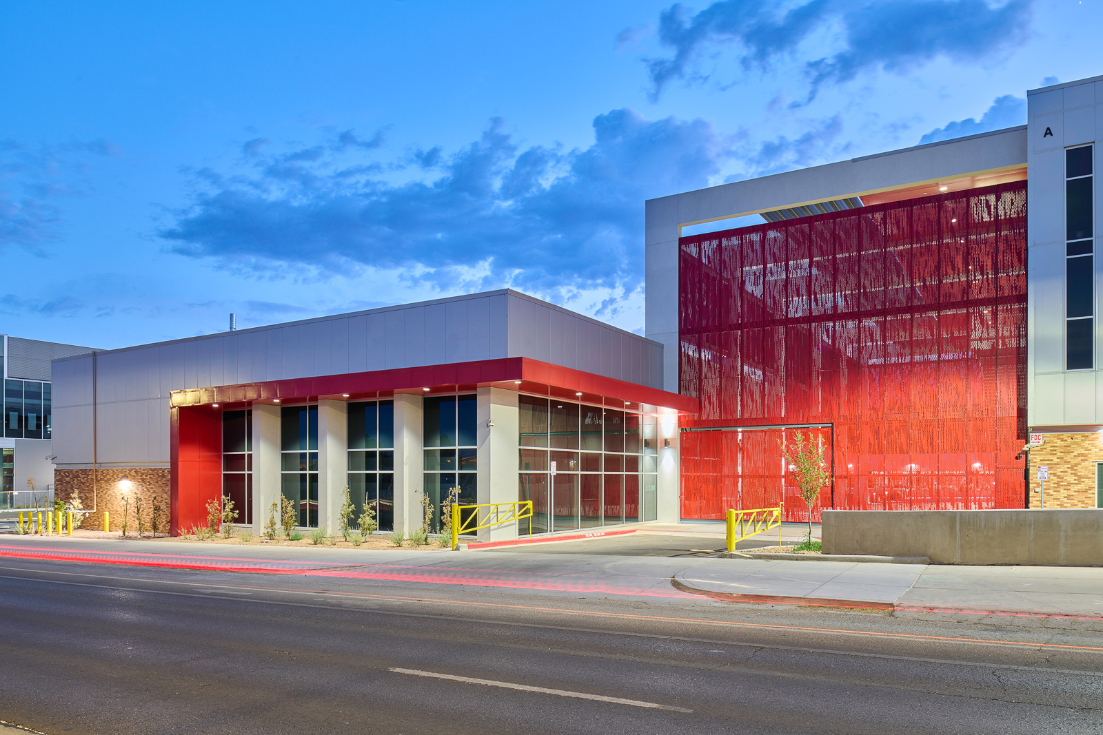 Bel Air High School Exterior at Night
