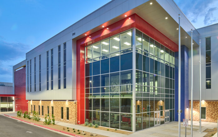 Bel Air High School Exterior at Night