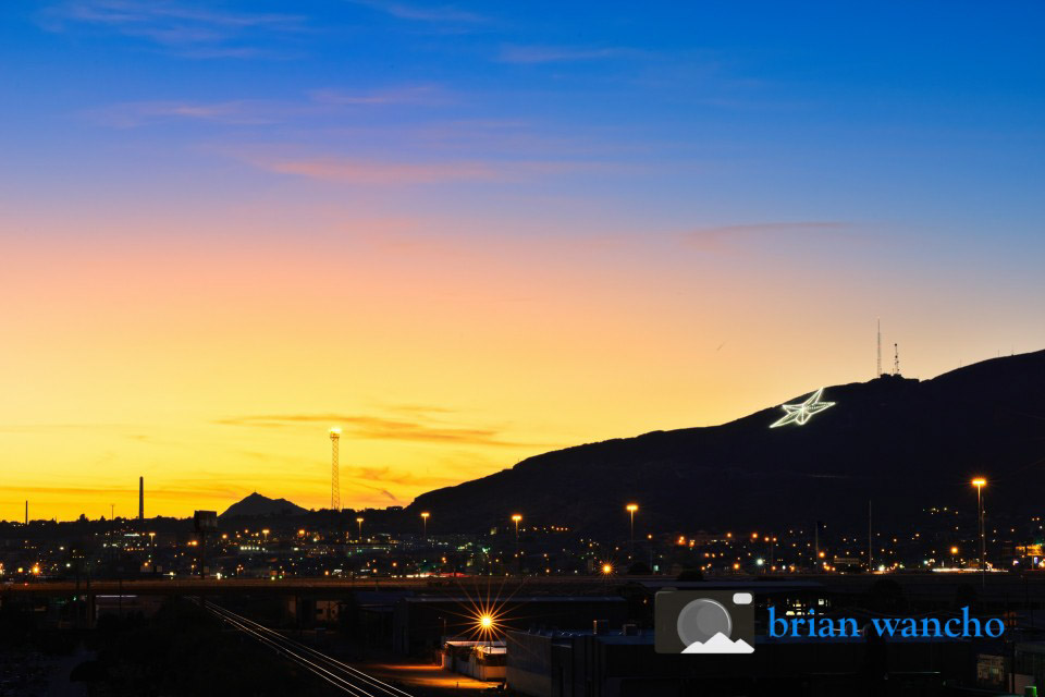 El Paso's star at sunset.