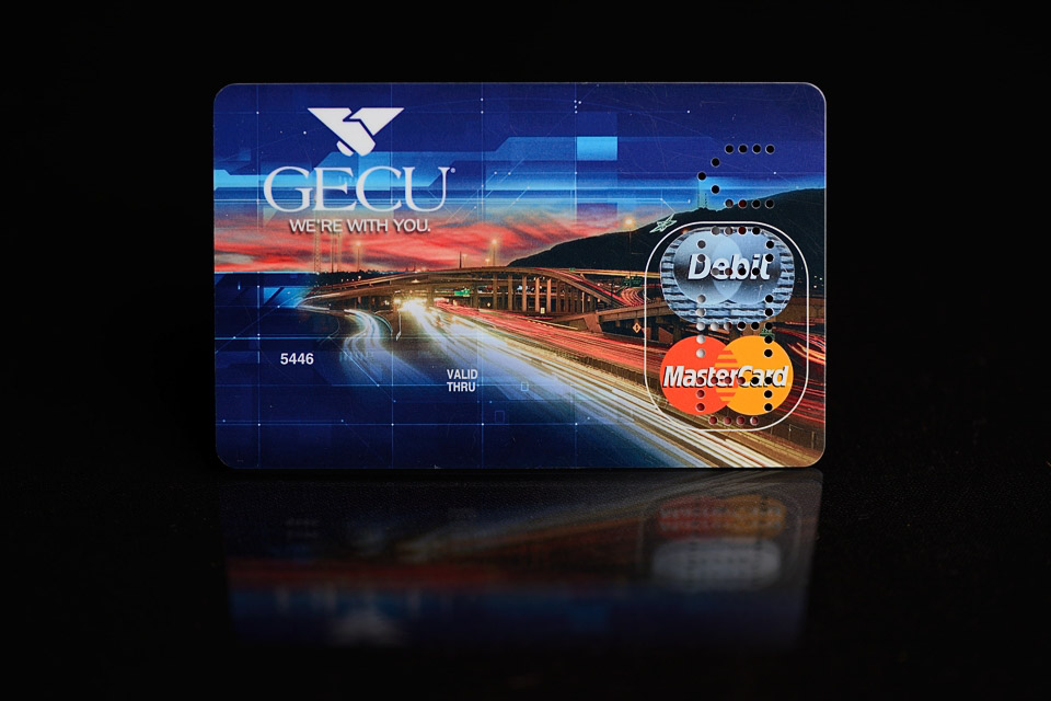 Commercial photography in El Paso - the GECU Debit card.