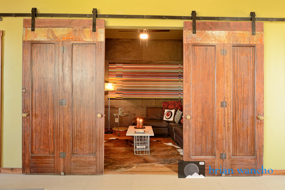 antique doors hung on rails