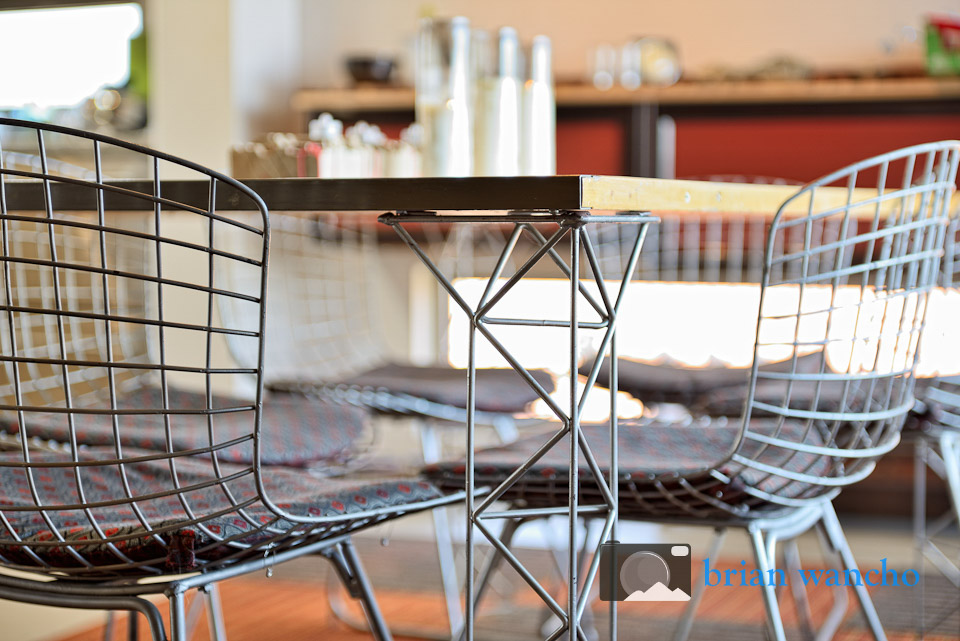 detail of dining room table