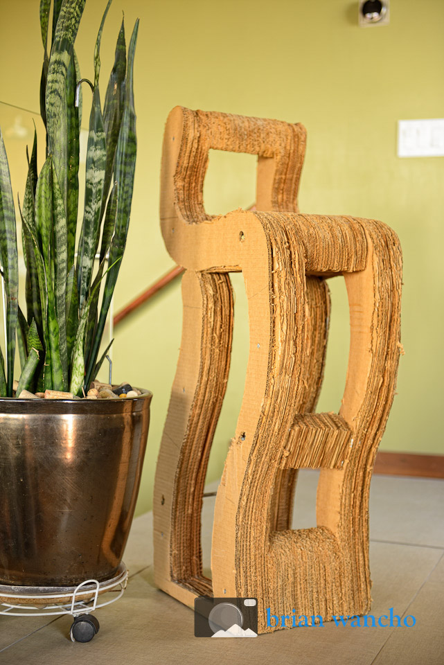 chair made from cardboard boxes
