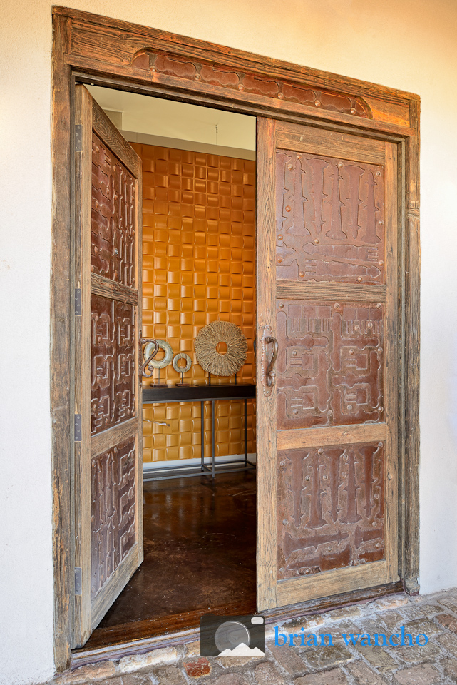 rustic entry way on custom home