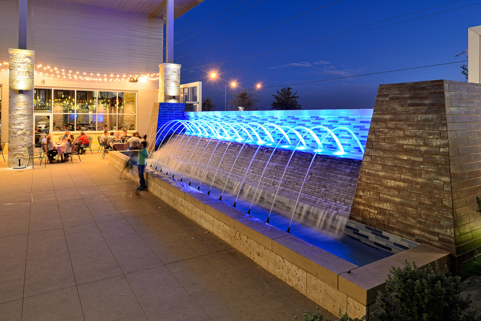 Water feature at The Fountains at Farah