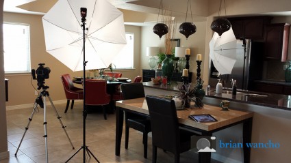 Behind the scenes at a real estate photography shoot