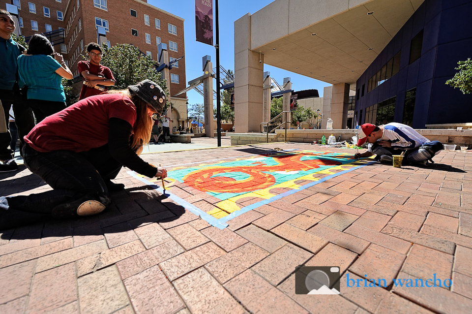 Chalk artists working at Chalk the Block 2012