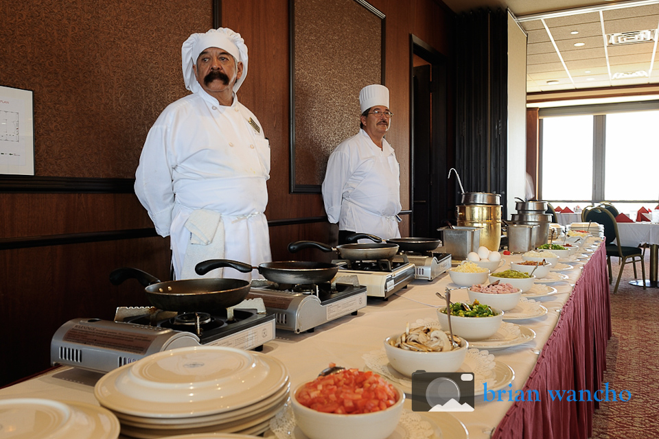 Pancake and omelette station